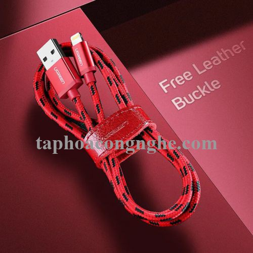 Ugreen 40478 0.5M màu Đỏ Cáp Lightning sạc + truyền dữ liệu cho iPhone US247 30040478